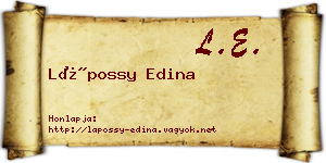 Lápossy Edina névjegykártya